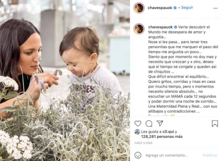 Paula Chaves se sinceró sobre la maternidad: "Siento que por momentos no doy más" 