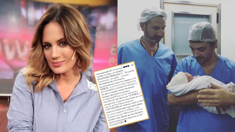 Paula Chaves y un emocionante recuerdo de su parto (Fotos: Instagram).