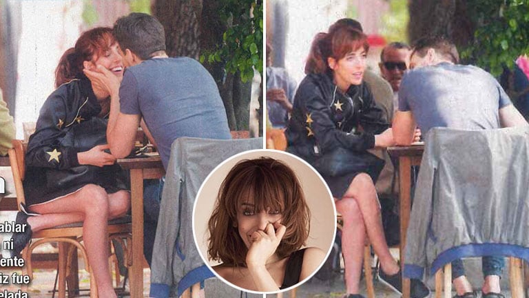 Paula Kohan, a los besos con caballero en un restó de Palermo. Foto: revista Paparazzi.