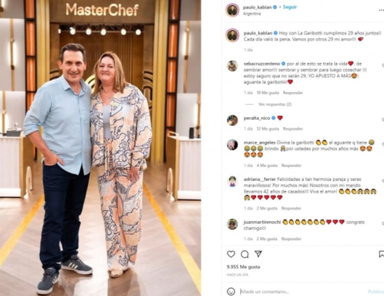 Paulo Kablan le dedicó un conmovedor mensaje a su esposa por sus 29 años de amor: "Cada día valió la pena"