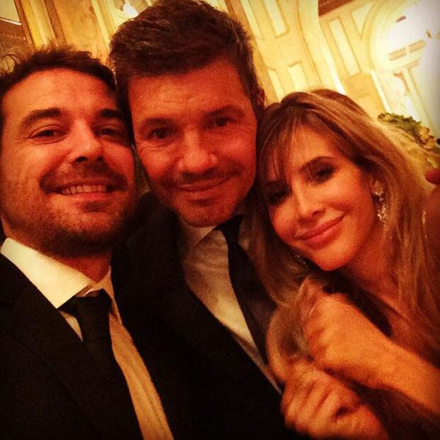 Pedro Alfonso, Marcelo Tinelli y Guillermina Valdés, divertidos  (Foto: Twitter).