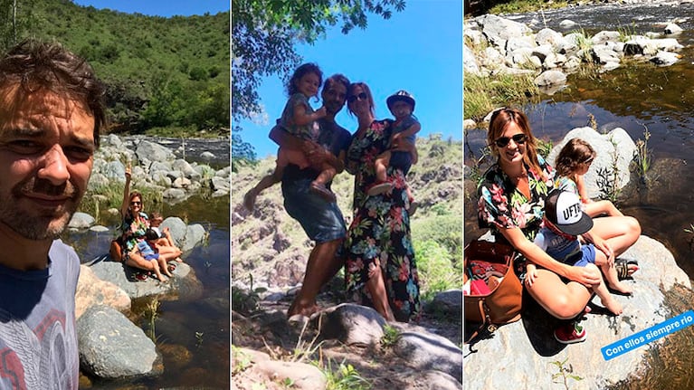 Pedro Alfonso y Paula Chaves, de paseo con sus hijos por las sierras cordobesas