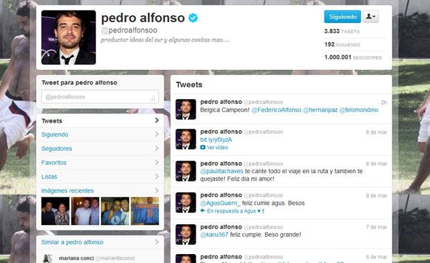 Peter Alfonso llegó al millón de seguidores en Twitter. (Imagen: captura Twitter)