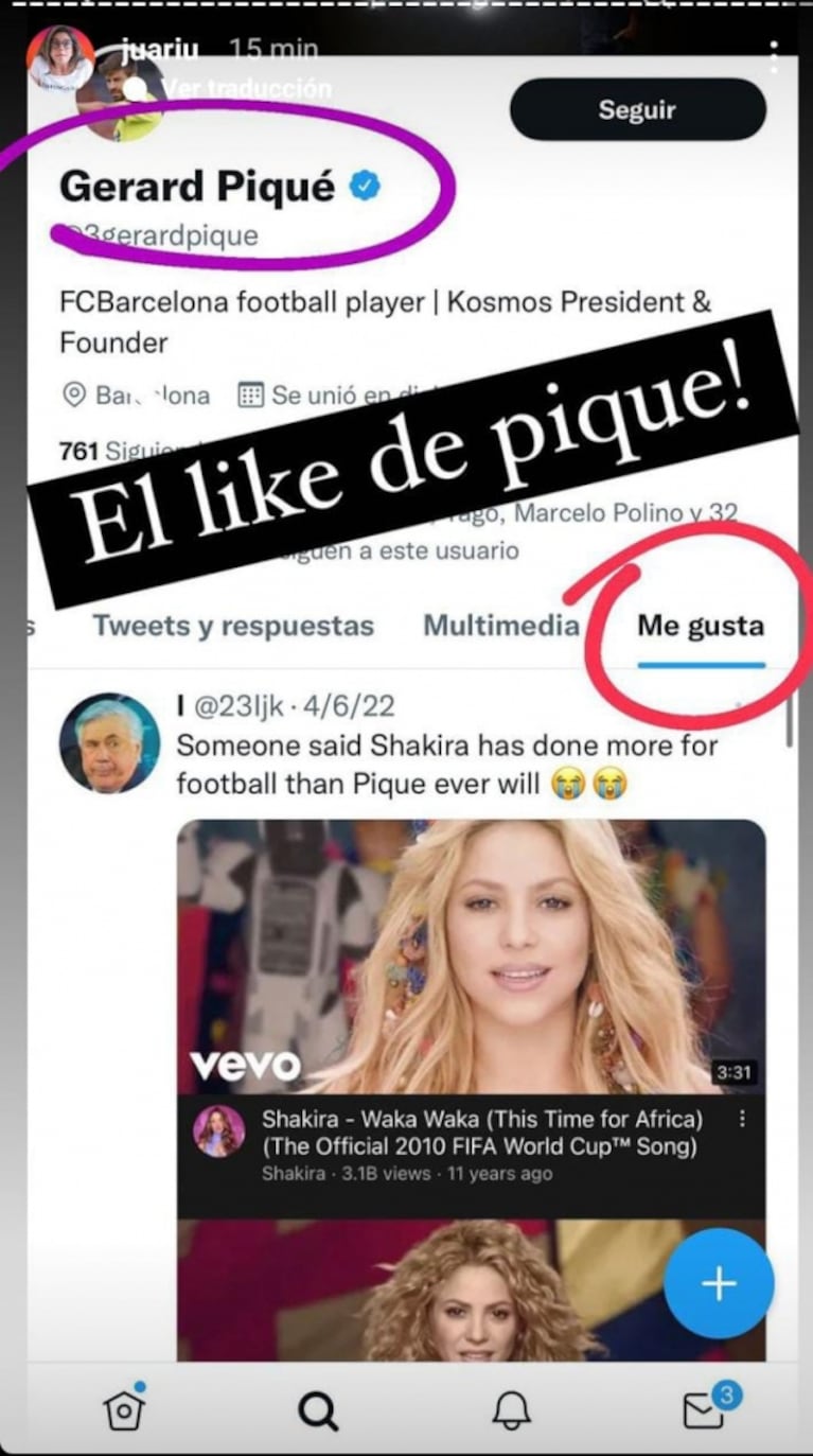 Picante "me gusta" de Gerard Piqué en medio de su escandalosa separación de Shakira