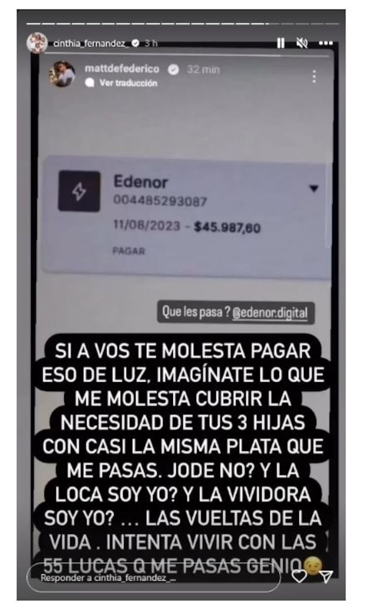 Picante posteo de Cinthia Fernández luego de que el Negro González Oro se despida de Nosotros a la mañana: "No nos odien"