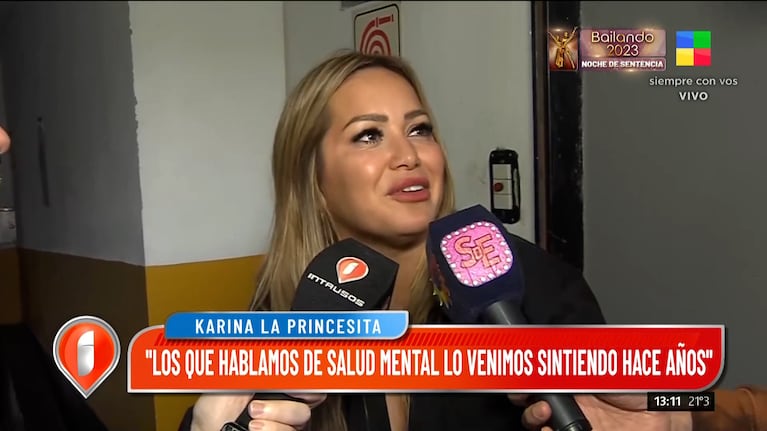 Picante reacción de Karina La Princesita cuando le preguntaron si felicitó al Kun Agüero por el Martín Fierro