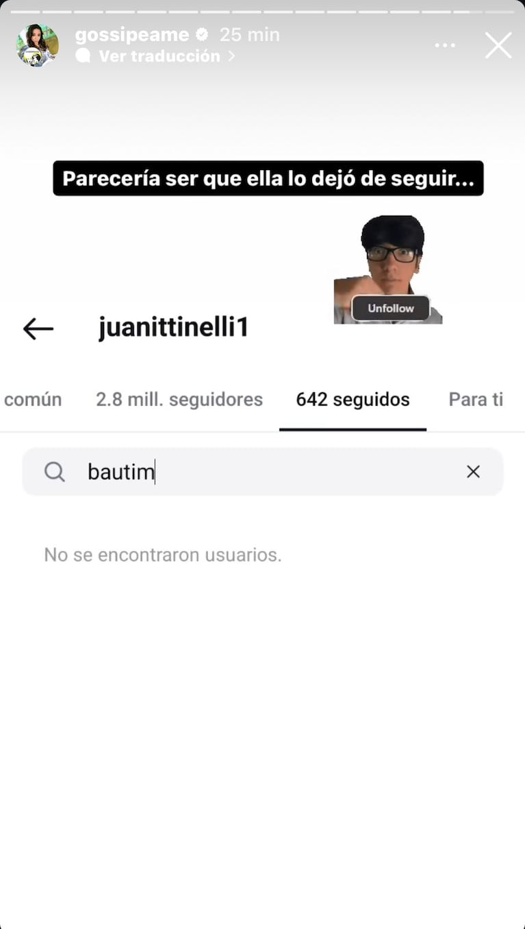 Pochi de Gossipeame habló de Juanita Tinelli y Bautista Mascia (Foto: captura de Instagram).