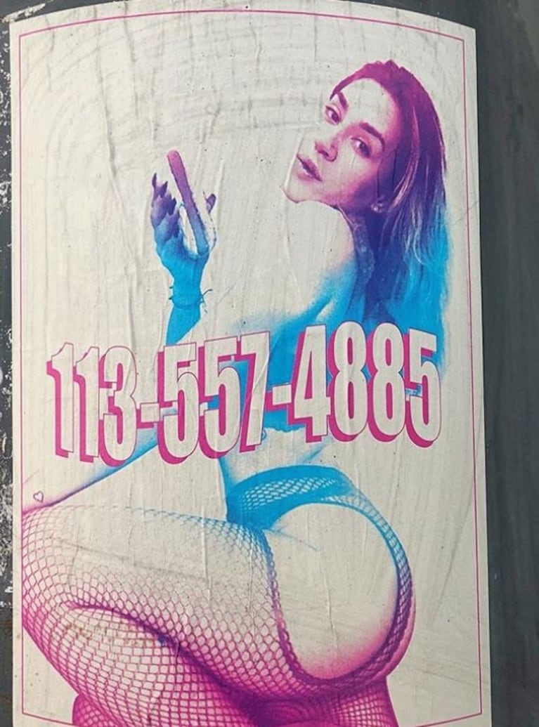 Polémica por el nuevo afiche de Jimena Barón, similar a los que ofrecen servicios de prostitución