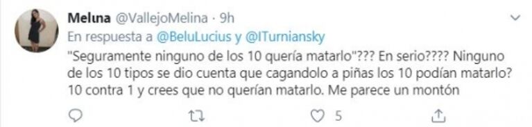 Polémica por la opinión de Belu Lucius sobre el asesinato de Fernando Báez Sosa: "Seguramente ninguno de los 10 culpables quería matarlo"