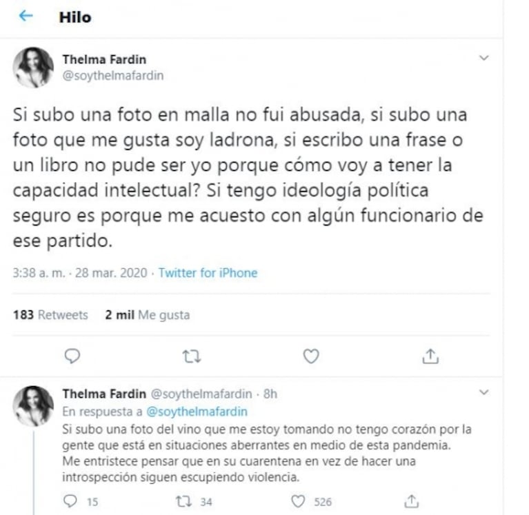 ¡Polémica viral en redes! Acusaron a Thelma Fardin de robarle una foto a una modelo internacional: su descargo