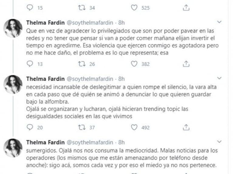 ¡Polémica viral en redes! Acusaron a Thelma Fardin de robarle una foto a una modelo internacional: su descargo