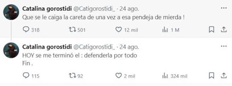 Por qué Catalina Gorostidi insultó sin filtros a Laura Ubfal