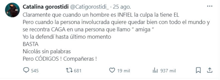 Por qué Catalina Gorostidi insultó sin filtros a Laura Ubfal