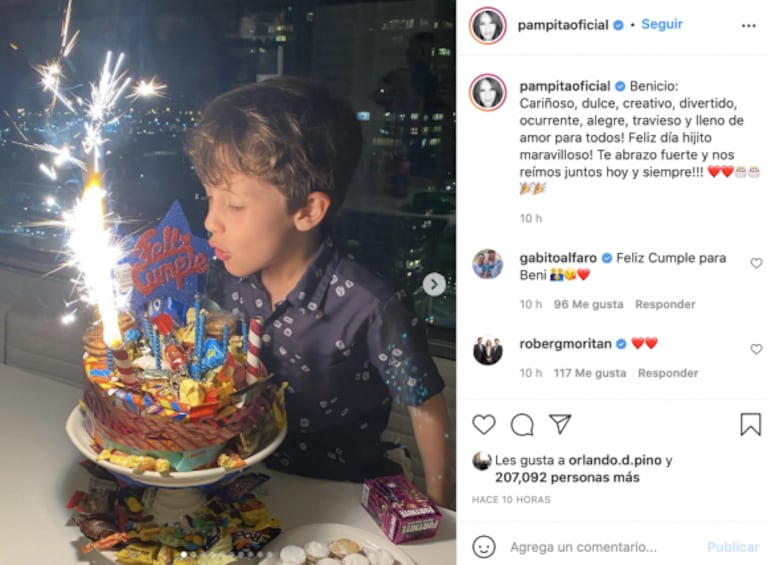 Profundo posteo de Pampita a su hijo Benicio Vicuña por sus siete años: "Lleno de amor para todos"