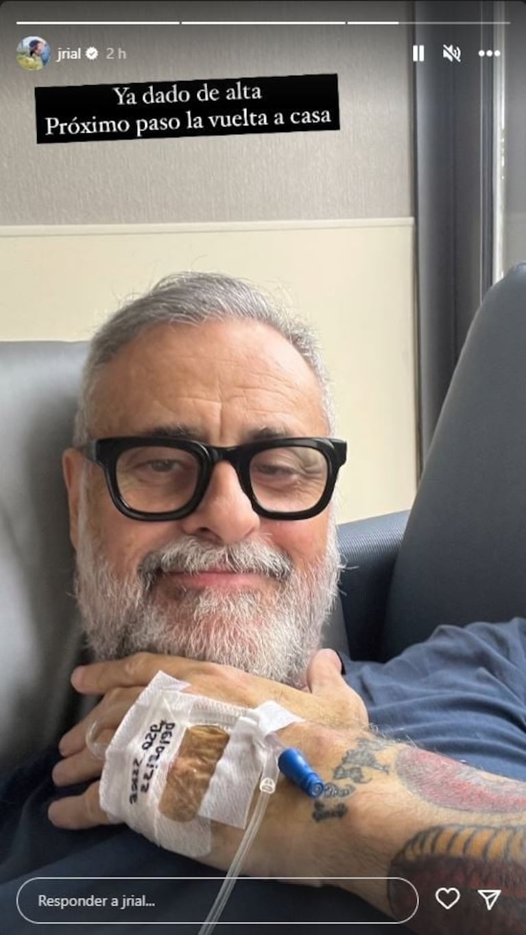 “Próximo paso, vuelta a casa”: la primera selfie de Jorge Rial desde el infarto