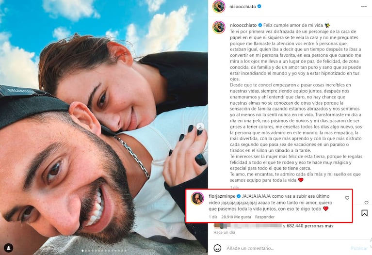 Qué costoso regalo le hizo Nico Occhiato a Flor Jazmín Peña por su cumpleaños