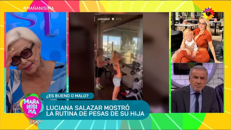 Qué dijo un médico al ver las fotos de la hija de Luciana Salazar entrenando en un gimnasio