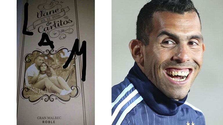 ¡Que vivan los novios! La original invitación de boda de Carlitos Tevez. (Foto: Web)