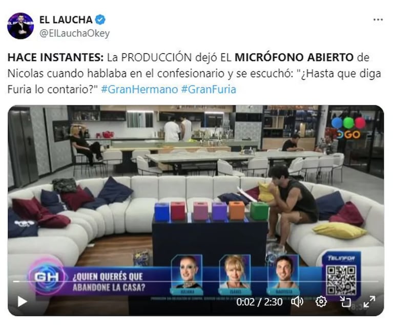 Quedó abierto un micrófono en Gran Hermano y se filtró la picante charla de un jugador con la producción