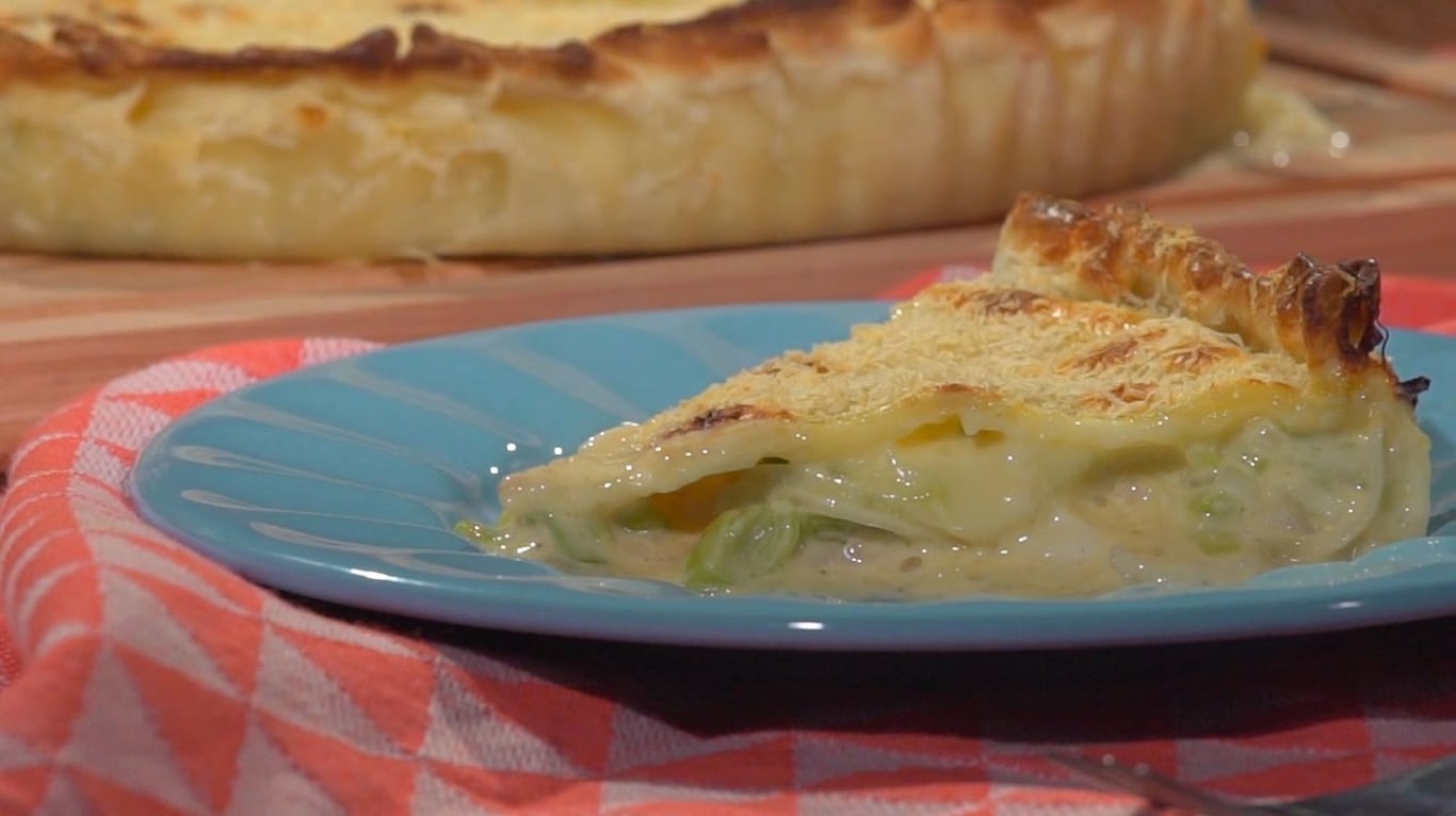 Receta de tarta de puerro fácil y rica para tu cena o almuerzo