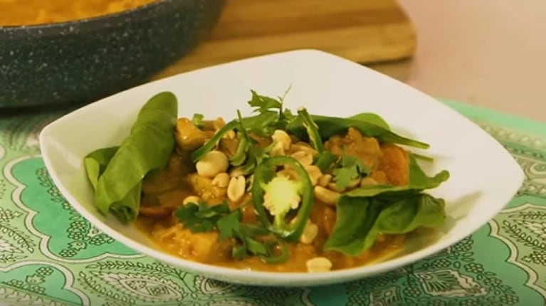 Receta fácil de curry de pollo y calabaza 