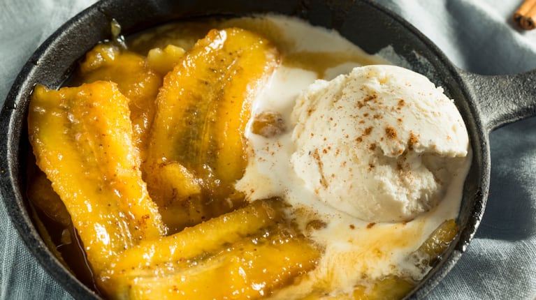 Receta fácil para unas bananas foster 