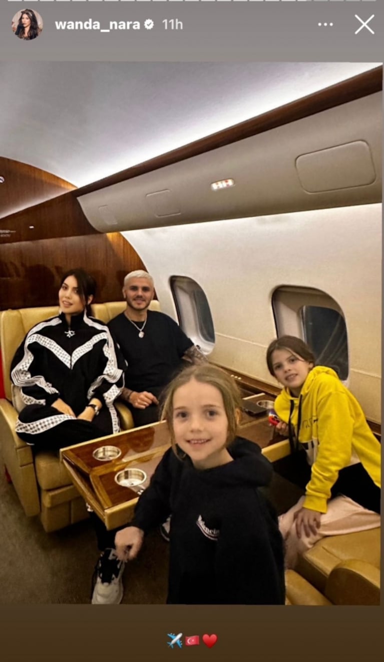 Revelan cuándo volvería Wanda Nara a la Argentina tras volar a Turquía con Mauro Icardi y sus hijas