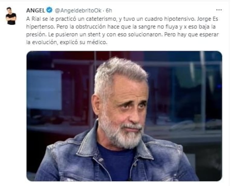 Revelaron cuál es el estado de salud de Jorge Rial tras su internación: "Las próximas 48 horas son cruciales"