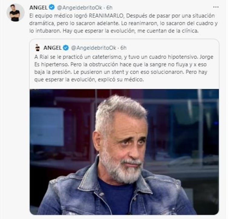 Revelaron cuál es el estado de salud de Jorge Rial tras su internación: "Las próximas 48 horas son cruciales"