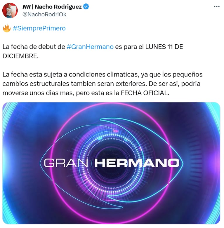 Revelaron la fecha del debut de Gran Hermano 2023: “Es oficial”