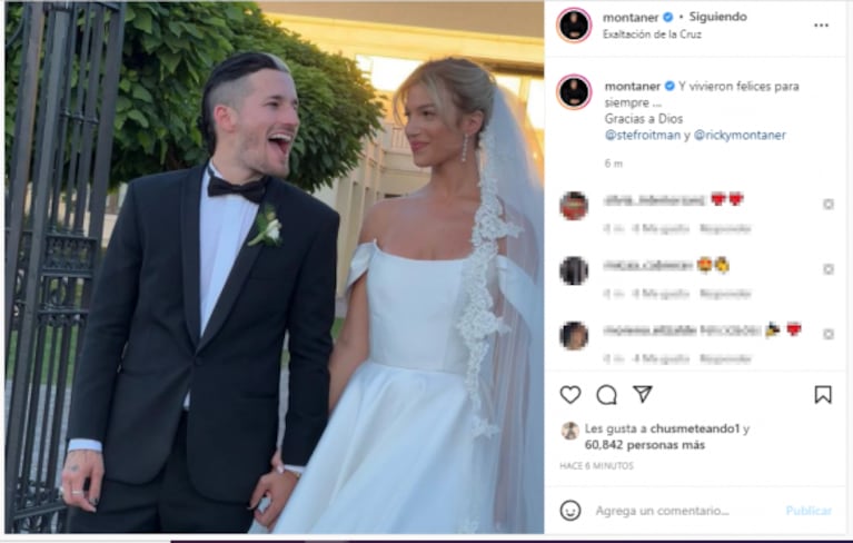 Ricardo Montaner, a flor de piel tras el casamiento de Ricky Montaner y Stefi Roitman: "Vivieron felices para siempre"