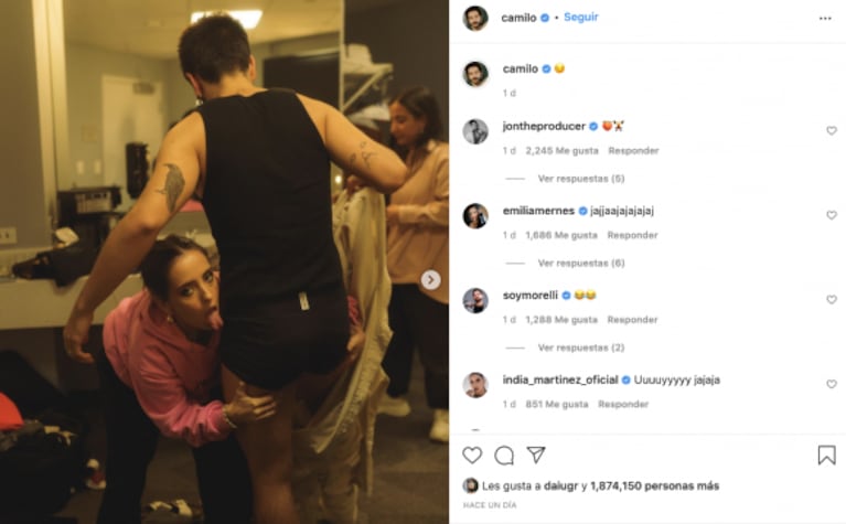 Ricardo Montaner reaccionó a una audaz foto de Evaluna y Camilo: "Se volvieron locos" 