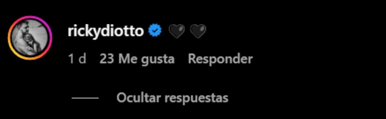 Ricky respondió con dulzura al posteo de Delfina.