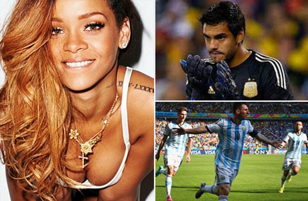 Rihanna, fan de la Selección y Romero. (Fotos: Web y FIFA.com)