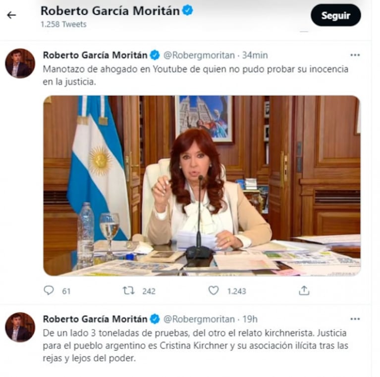 Roberto García Moritán cuestionó fuerte a Pablo Echarri tras su defensa a Cristina Kirchner