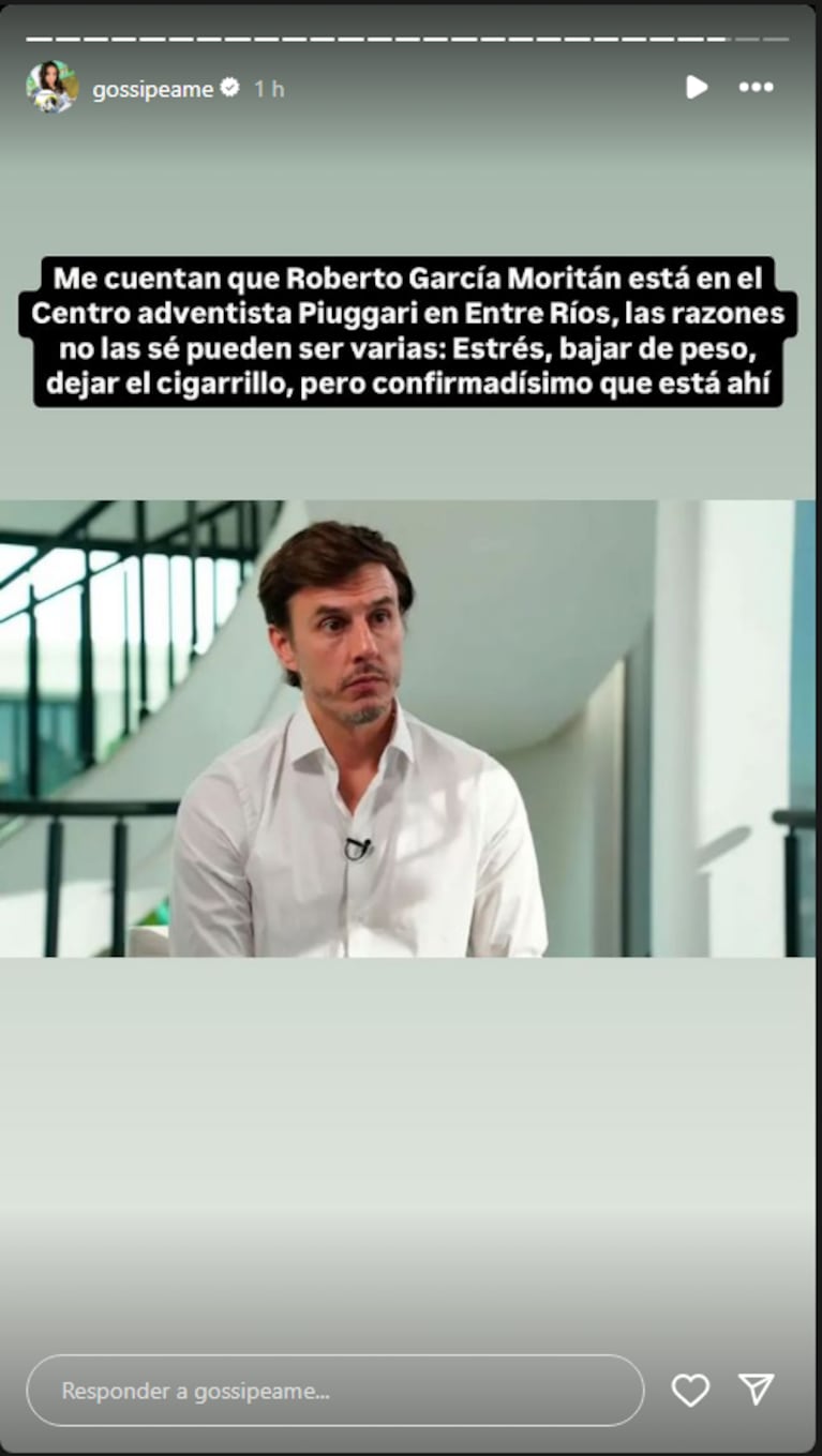 Roberto García Moritán estaría en la misma clínica de rehabilitación de Maradona y Chano.