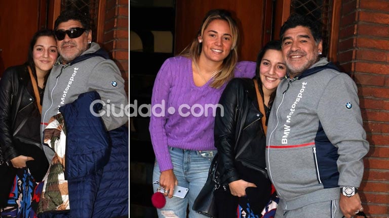 Rocío Oliva, Jana y Diego Maradona festejaron el Día del Padre en la casona de Villa Devoto. (Foto: Ciudad.com - Movilpress)