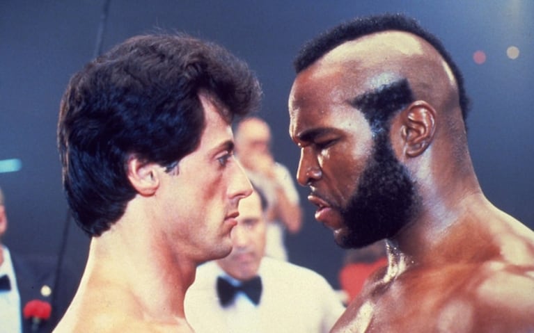 Rocky III: el duelo entre Stallone y Mr. T, un actor y luchador que se haría famoso poco después gracias al éxito de la serie Brigada A.