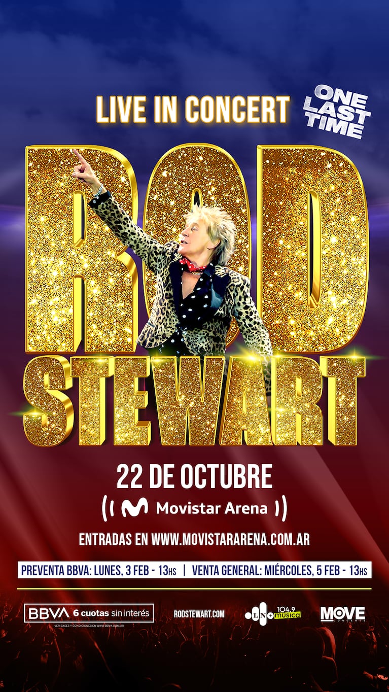 Rod Stewart regresa a la Argentina y se presenta en el Movistar Arena