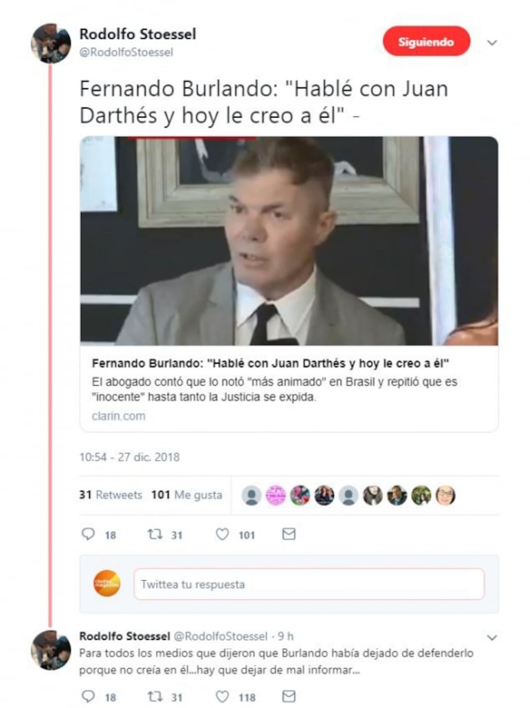 Rodolfo Stoessel, productor de Patito Feo: "Creo en la verdad y en la justicia, no en linchamientos mediáticos”