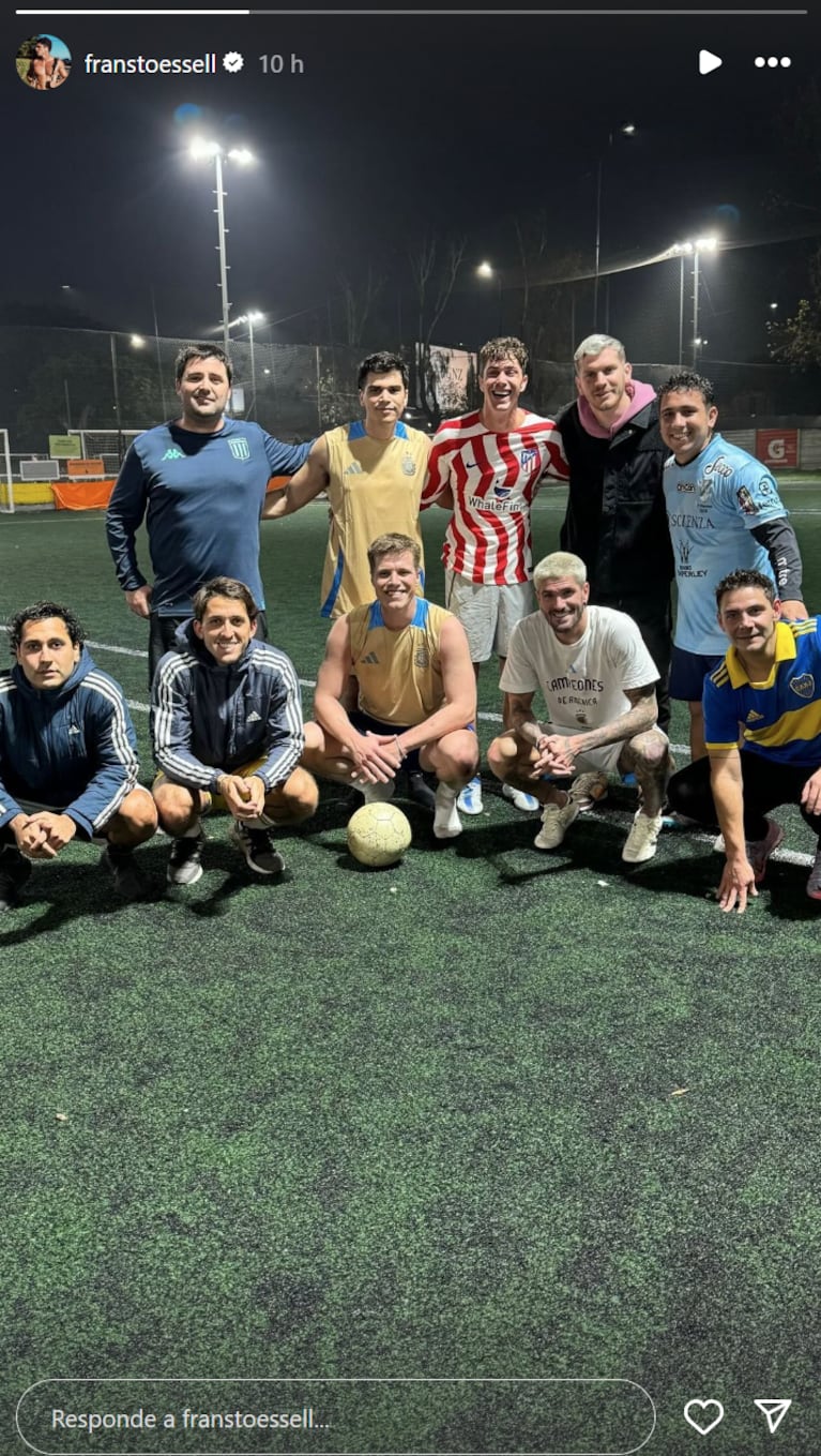 Rodri impactó con su look de campeón para jugar al fútbol.