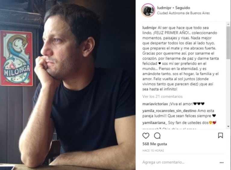 Rodrigo de la Serna celebró su primer aniversario de amor con su joven novia, casi 20 años menor