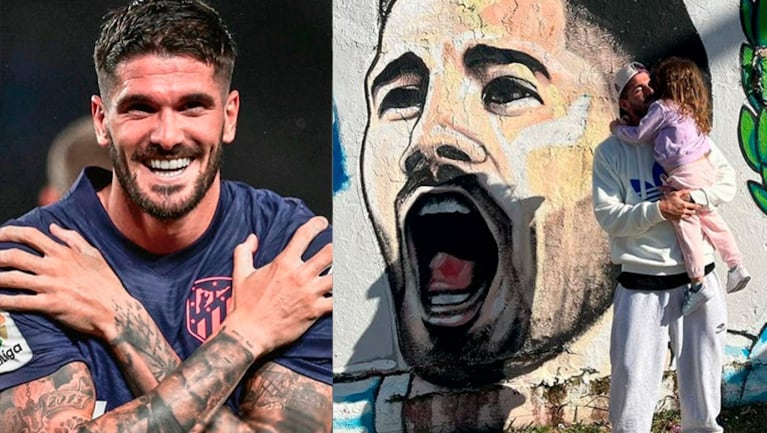 Rodrigo de Paul compartió la emoción de su hija al verlo pintado en un mural.