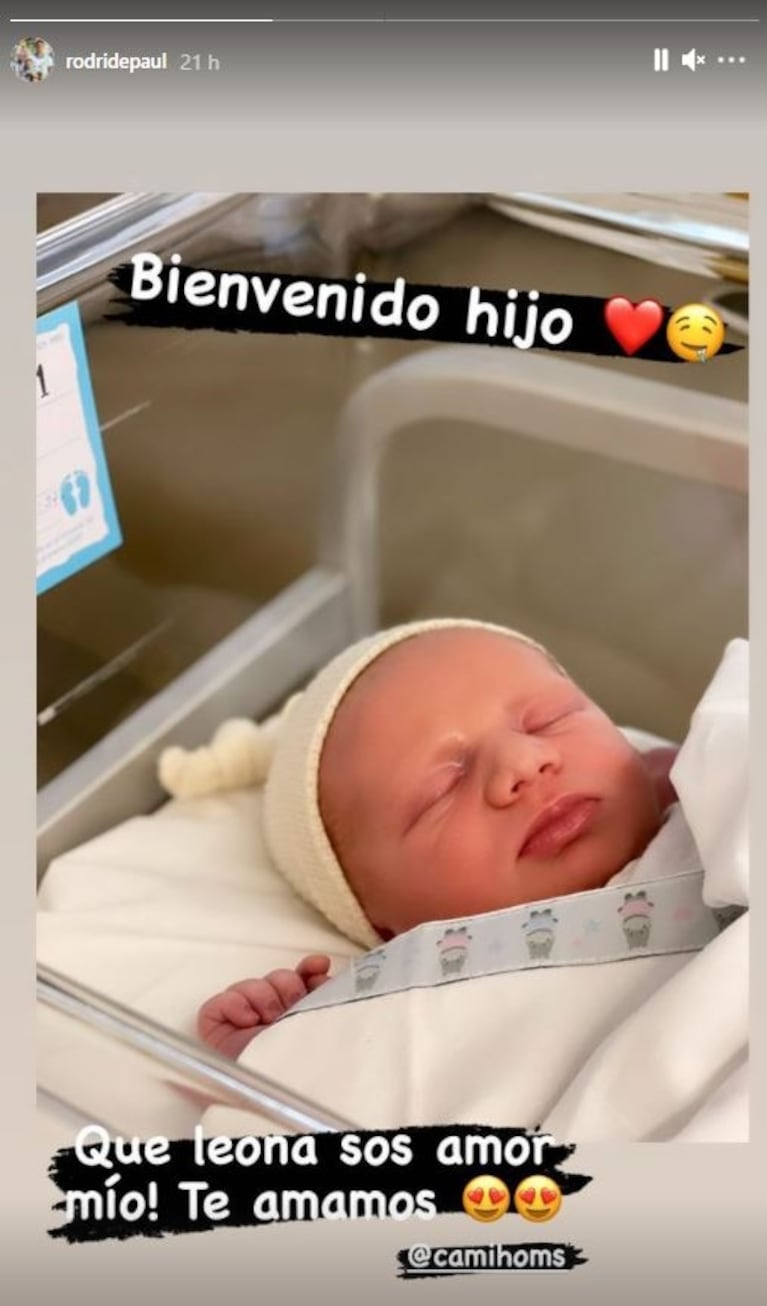 Rodrigo De Paul fue papá por segunda vez con Camila Homs: la alegría del jugador de la Selección por el nacimiento de su hijo