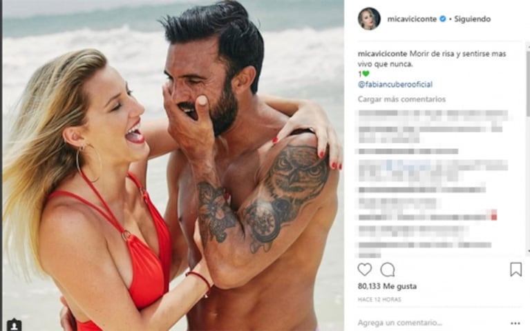 Romántico mensaje de Cubero a Mica Viciconte: "Hace un año te vi por primera vez, qué lindo fue  encontrarte"