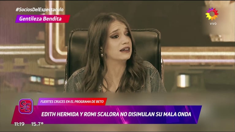 Romina Scalora en Bendita Tv (Foto: captura de Socios del Espectáculo).