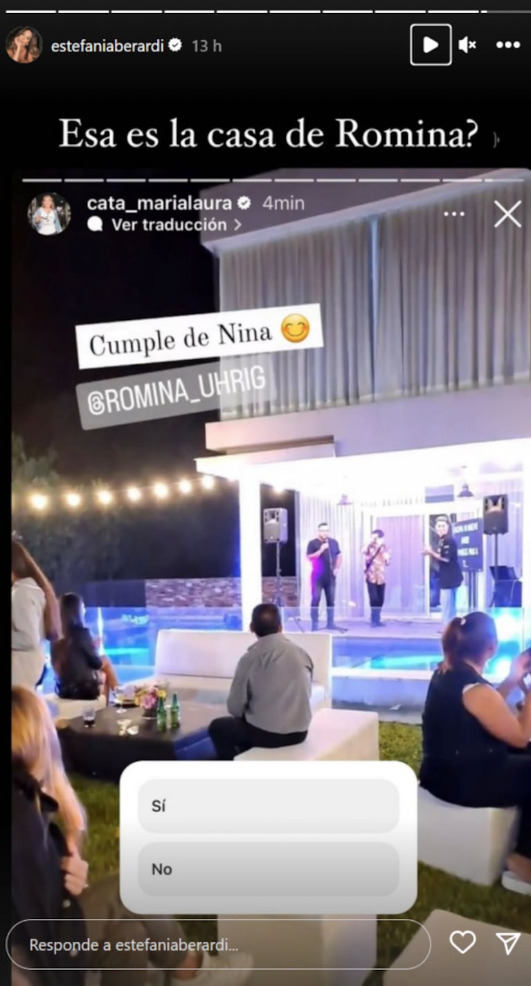 Romina Uhrig le festejó el cumple a su hija en una lujosa casa junto a su ex Walter Festa y generó polémica