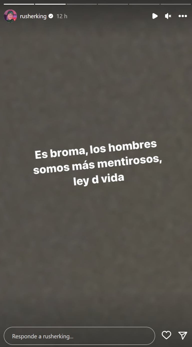 Rusherking hizo un sincericidio en redes que causó polémica: “Los hombres somos más mentirosos”