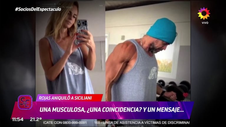 Sabrina Rojas y Luciano Castro con la misma musculosa.