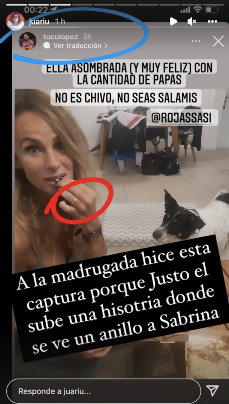 Sabrina Rojas y Tucu López despertaron dudas sobre un posible compromiso: Juariu mostró que usan un llamativo anillo